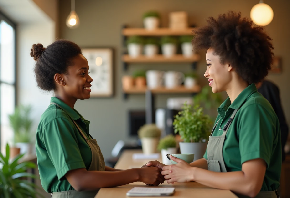 Retail worker assisting a customer