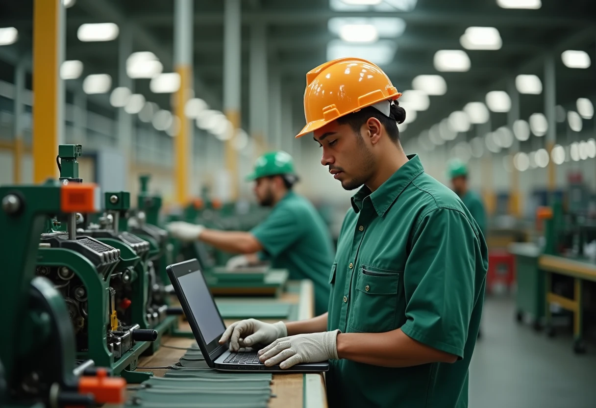 Machine operation in a modern factory